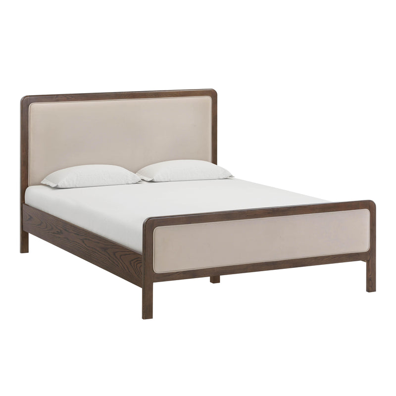 Hella Taupe Velvet Queen Bed