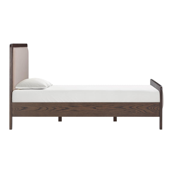 Hella Taupe Velvet Queen Bed