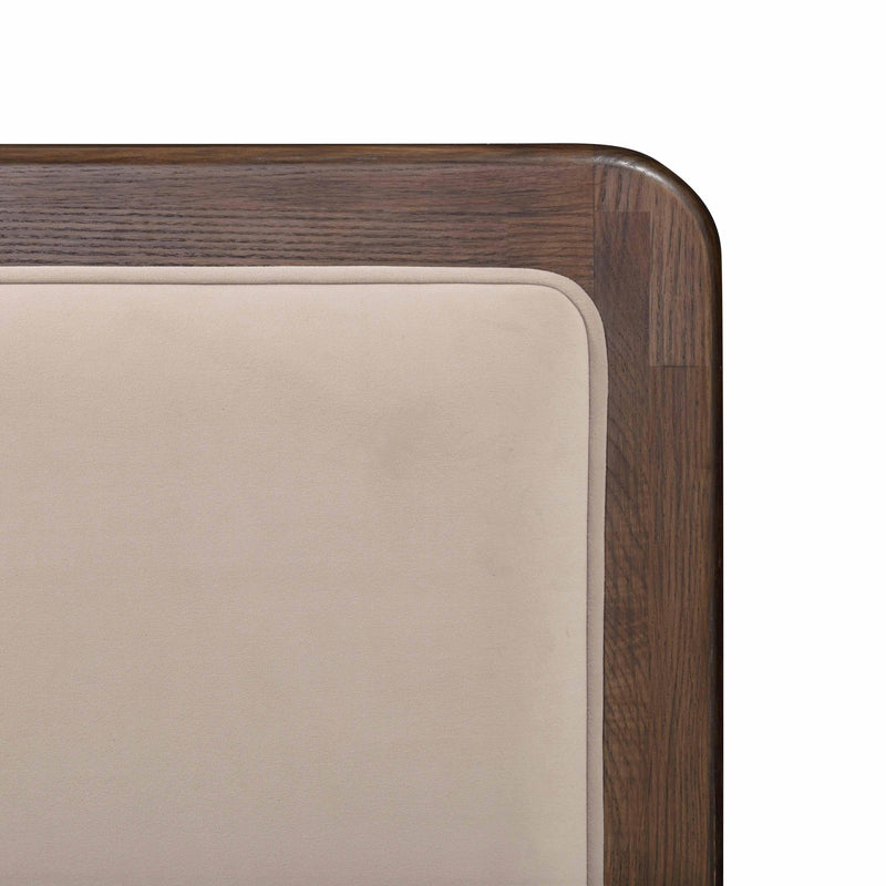 Hella Taupe Velvet Queen Bed