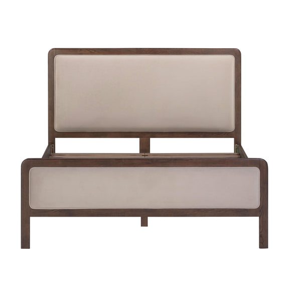 Hella Taupe Velvet Queen Bed