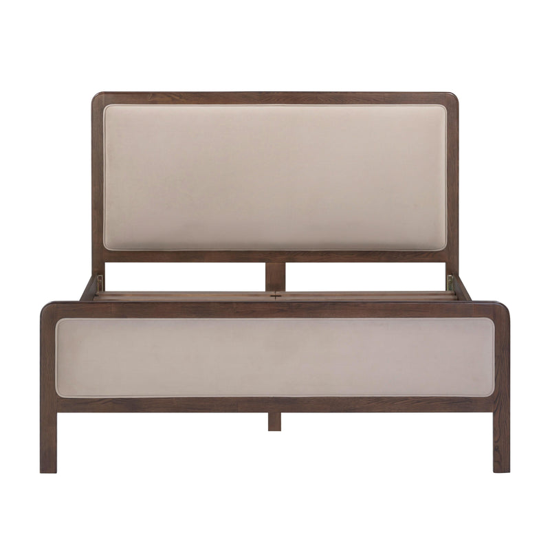 Hella Taupe Velvet Queen Bed