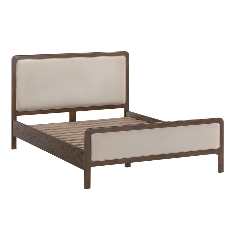 Hella Taupe Velvet Queen Bed