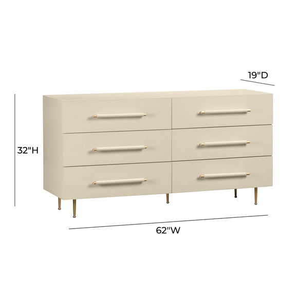 Trident Taupe 6 Drawer Dresser