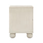 Grappa Whitewashed Wood & Raffia Wavy Nightstand