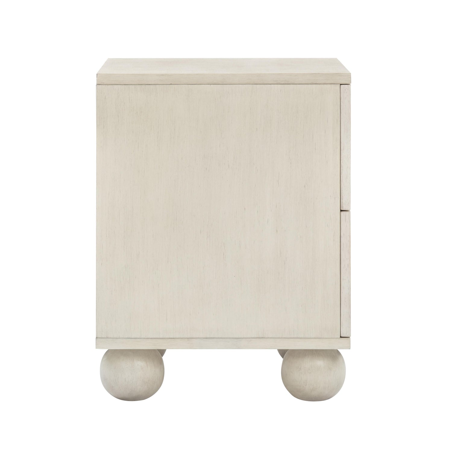Grappa Whitewashed Wood & Raffia Wavy Nightstand