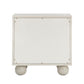 Grappa Whitewashed Wood & Raffia Wavy Nightstand