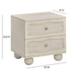 Grappa Whitewashed Wood & Raffia Wavy Nightstand