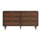 Sierra 60" Cane 6-Drawer Dresser - Dark Brown