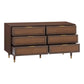 Sierra 60" Cane 6-Drawer Dresser - Dark Brown