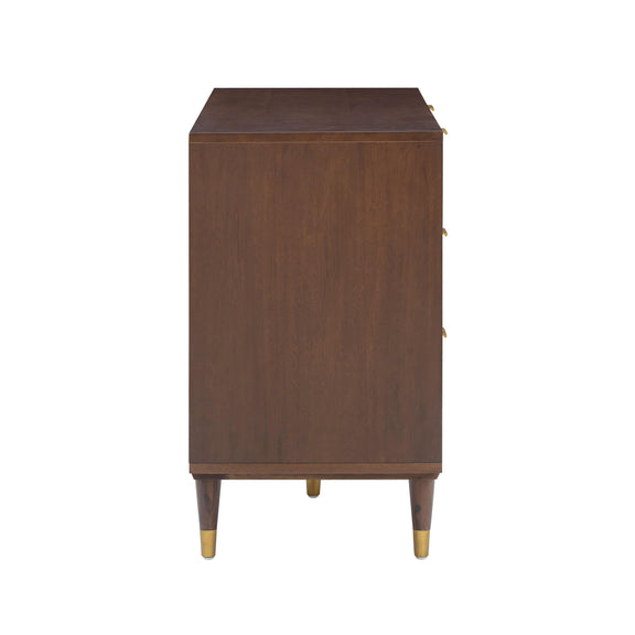Sierra 60" Cane 6-Drawer Dresser - Dark Brown