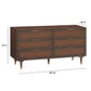 Sierra 60" Cane 6-Drawer Dresser - Dark Brown