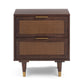 Sierra 22" Cane 2-Drawer Nightstand - Dark Brown