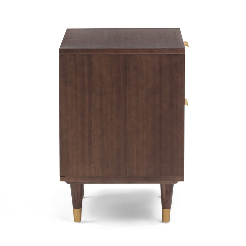 Sierra 22" Cane 2-Drawer Nightstand - Dark Brown