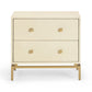 Pesce 25" Faux Shagreen 2-Drawer Nightstand - Cream