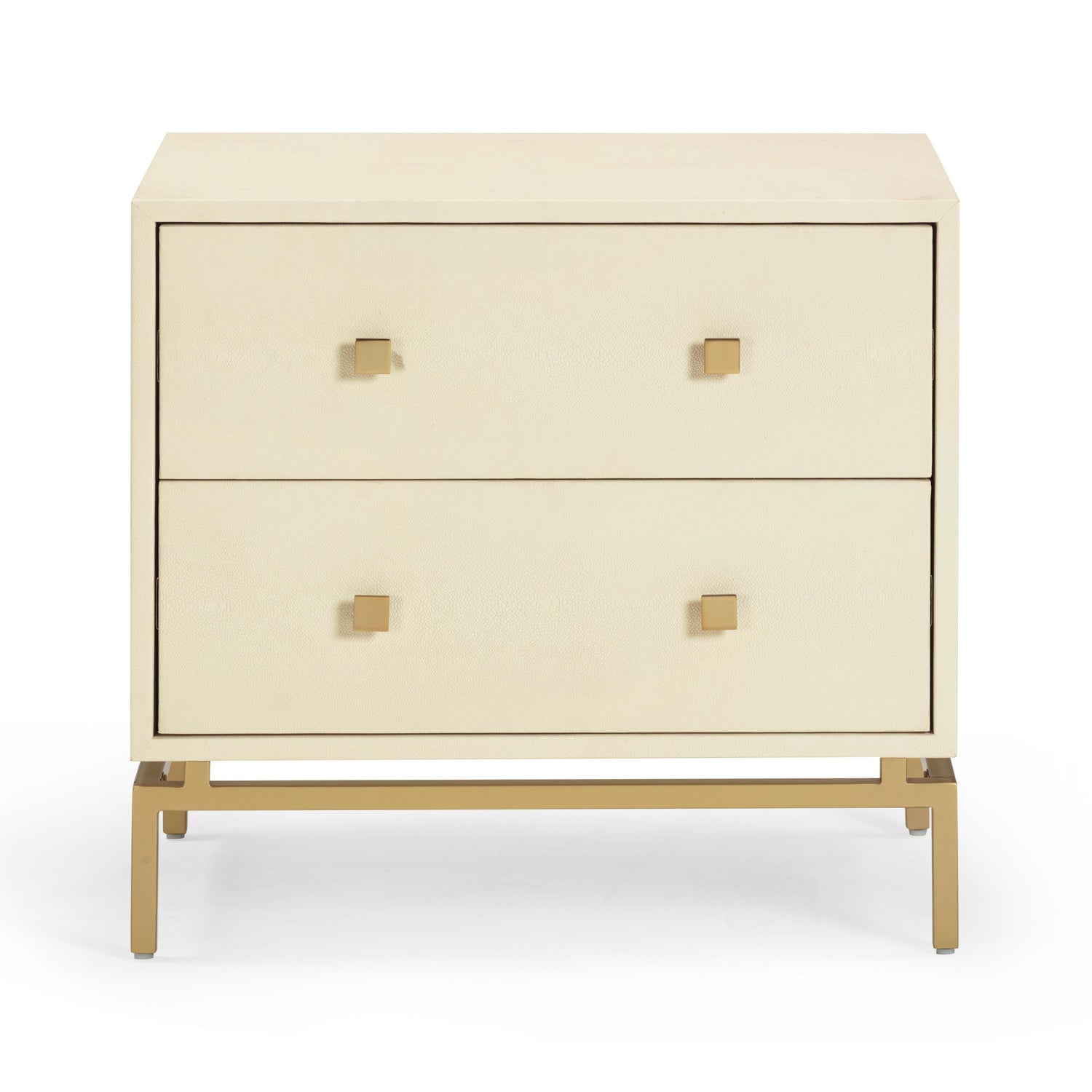 Pesce 25" Faux Shagreen 2-Drawer Nightstand - Cream