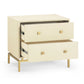 Pesce 25" Faux Shagreen 2-Drawer Nightstand - Cream