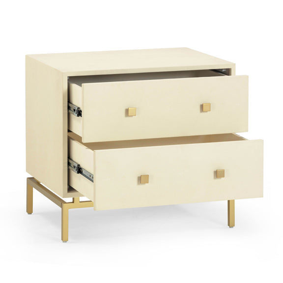 Pesce 25" Faux Shagreen 2-Drawer Nightstand - Cream