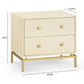 Pesce 25" Faux Shagreen 2-Drawer Nightstand - Cream