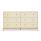 Pesce 57" Faux Shagreen 6-Drawer Dresser - Cream