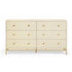 Pesce 57" Faux Shagreen 6-Drawer Dresser - Cream