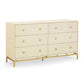 Pesce 57" Faux Shagreen 6-Drawer Dresser - Cream