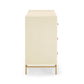 Pesce 57" Faux Shagreen 6-Drawer Dresser - Cream