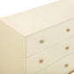 Pesce 57" Faux Shagreen 6-Drawer Dresser - Cream