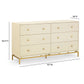 Pesce 57" Faux Shagreen 6-Drawer Dresser - Cream