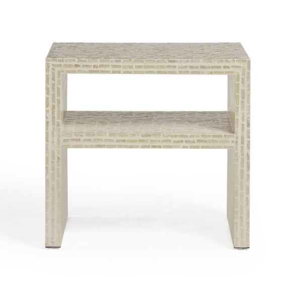 Derry 22" Capiz Shell Nightstand - Cream
