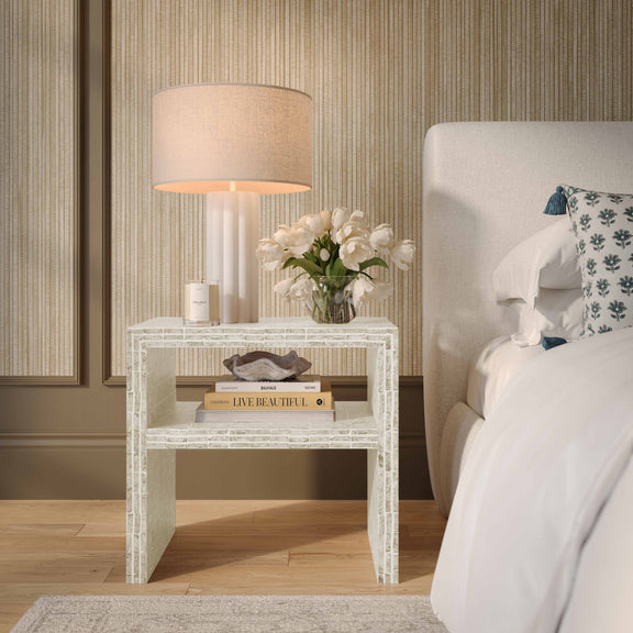 Derry 22" Capiz Shell Nightstand - Cream
