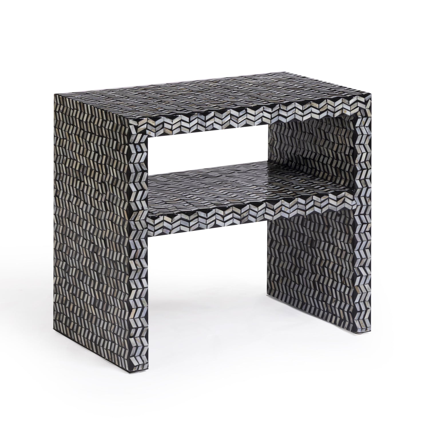 Derry 22" Capiz Shell Nightstand - Black