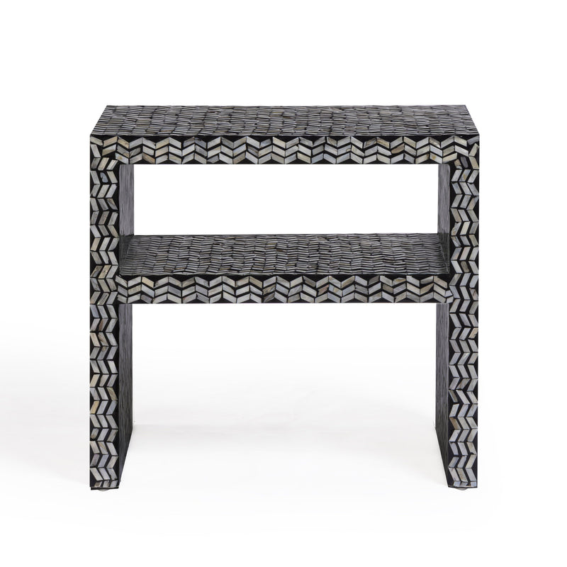 Derry 22" Capiz Shell Nightstand - Black
