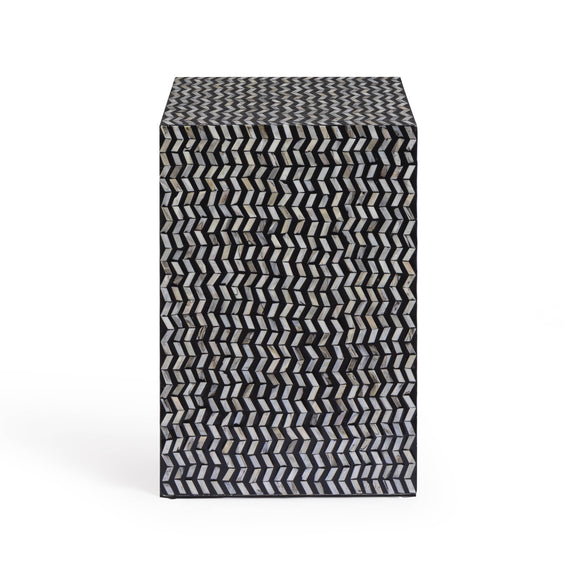 Derry 22" Capiz Shell Nightstand - Black