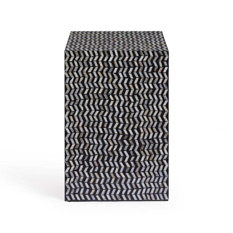 Derry 22" Capiz Shell Nightstand - Black