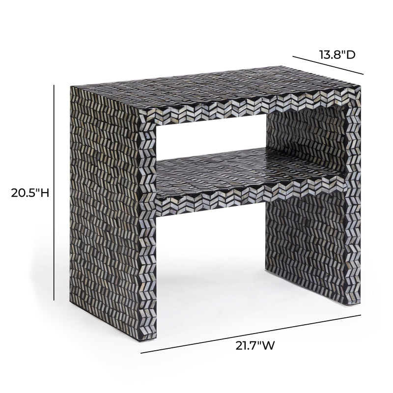 Derry 22" Capiz Shell Nightstand - Black