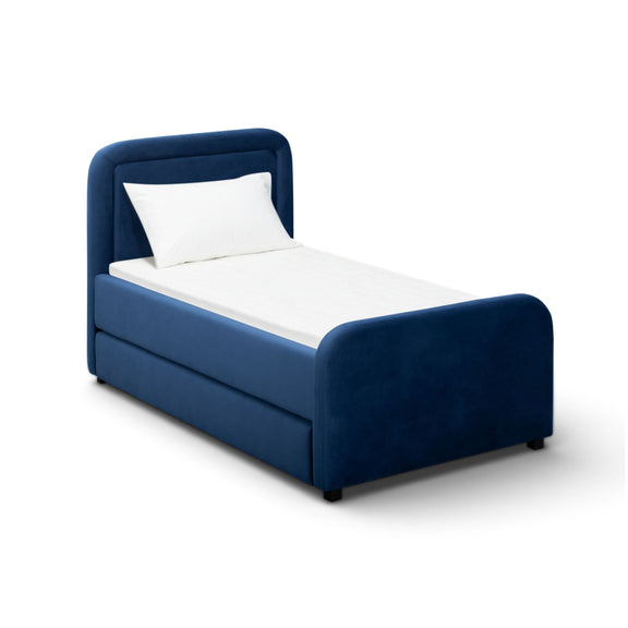 Briella Performance Velvet Trundle Bed in Twin - Navy