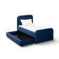 Briella Performance Velvet Trundle Bed in Twin - Navy