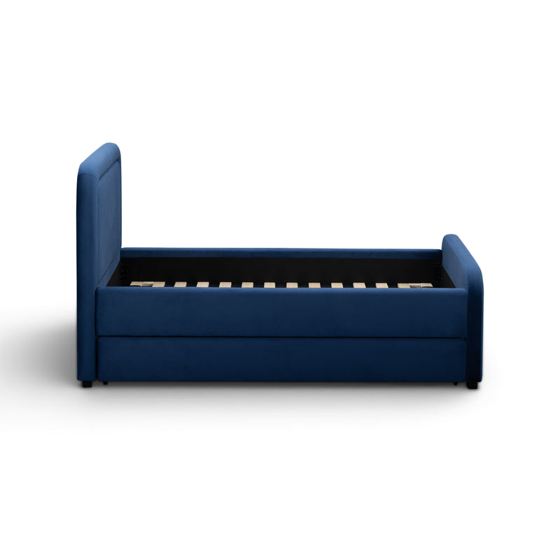 Briella Performance Velvet Trundle Bed in Twin - Navy