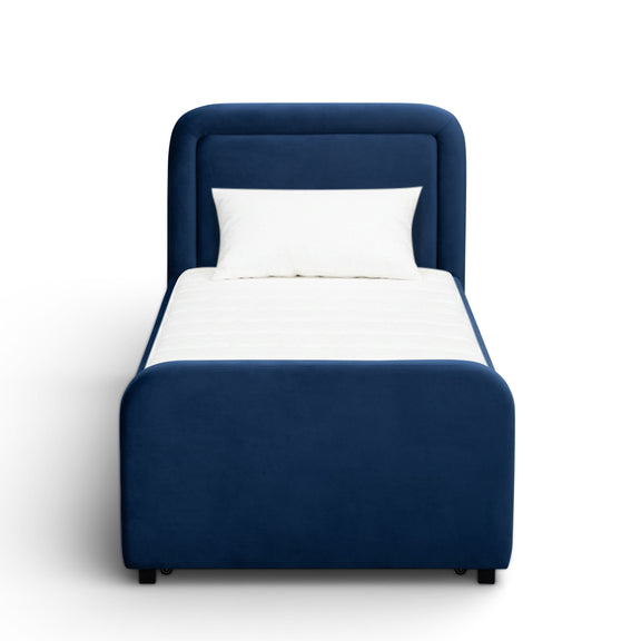 Briella Performance Velvet Trundle Bed in Twin - Navy