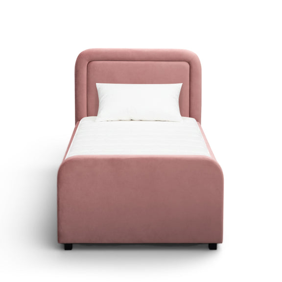 Briella Performance Velvet Trundle Bed in Twin - Salmon