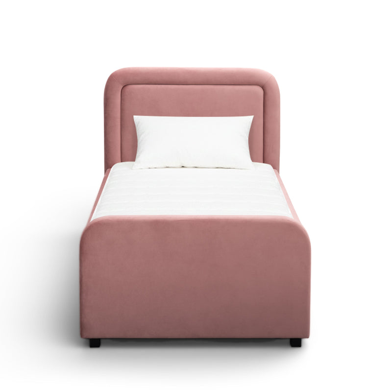 Briella Performance Velvet Trundle Bed in Twin - Salmon