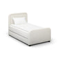 Briella Performance Velvet Trundle Bed in Twin - Cream