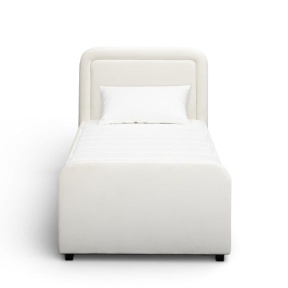 Briella Performance Velvet Trundle Bed in Twin - Cream