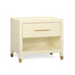 Dani 25" Cream Faux Shagreen Nightstand with Drawer