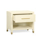 Dani 25" Cream Faux Shagreen Nightstand with Drawer
