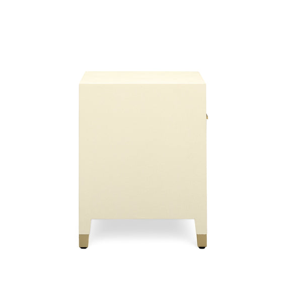 Dani 25" Cream Faux Shagreen Nightstand with Drawer