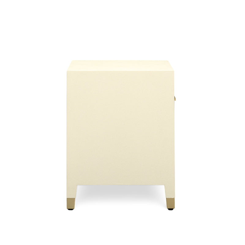 Dani 25" Cream Faux Shagreen Nightstand with Drawer
