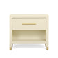 Dani 25" Cream Faux Shagreen Nightstand with Drawer