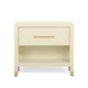 Dani 25" Cream Faux Shagreen Nightstand with Drawer