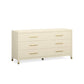 Dani 62" Cream Faux Shagreen 6-Drawer Dresser
